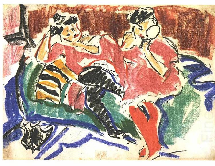 Ernst Ludwig Kirchner Two women at a couch china oil painting image